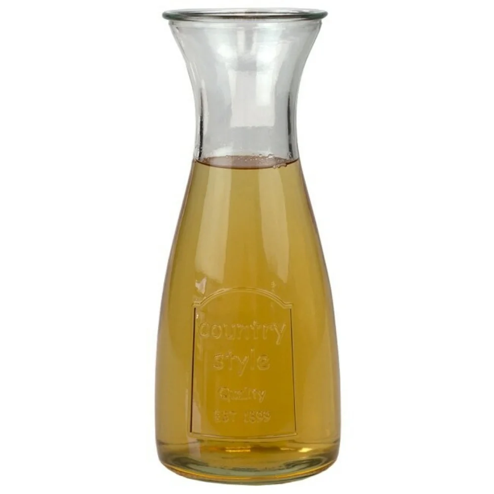 Country Style Glass Beverage Carafe Decanter Rustic